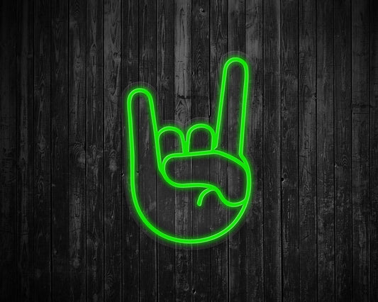 Rock On Emoji Neon Sign