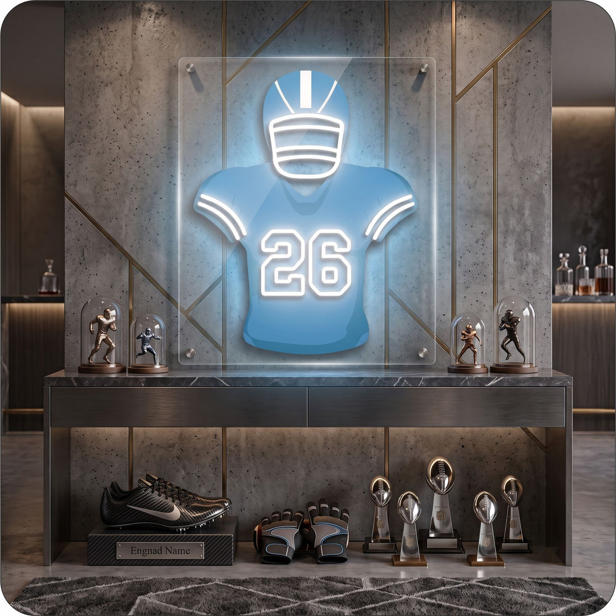 DET Jersey Football Neon Artwork Sign