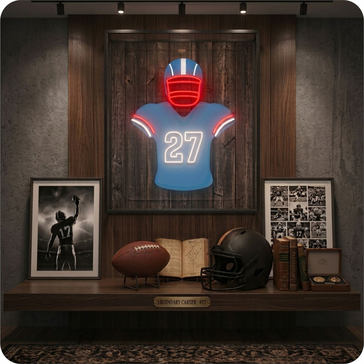 TEN Jersey Football Neon Artwork Sign
