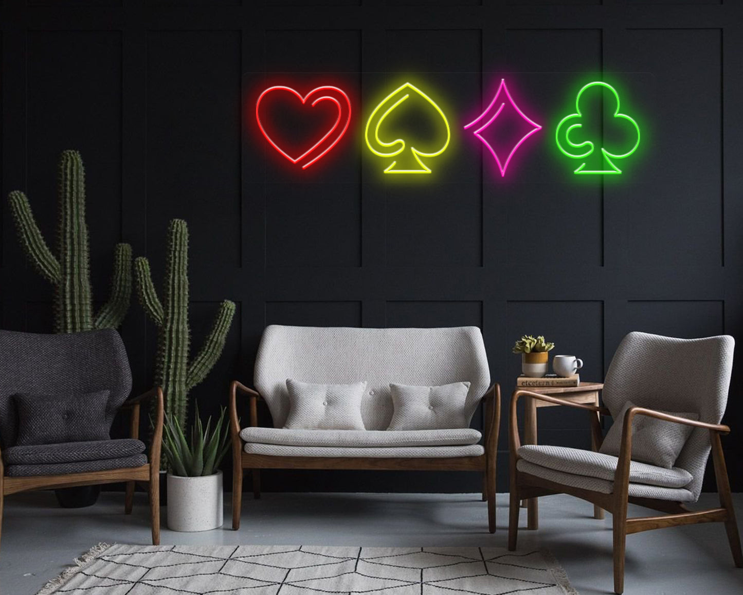 Card Multicolour Icon Neon Sign