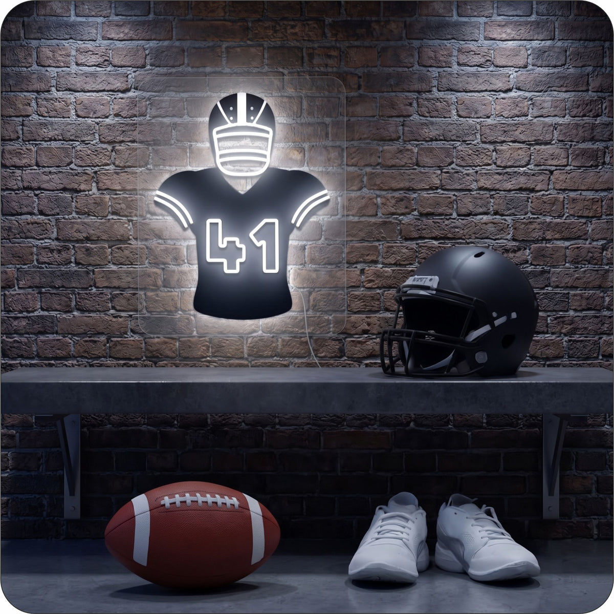 NO Jersey Football Neon Artwork Sign