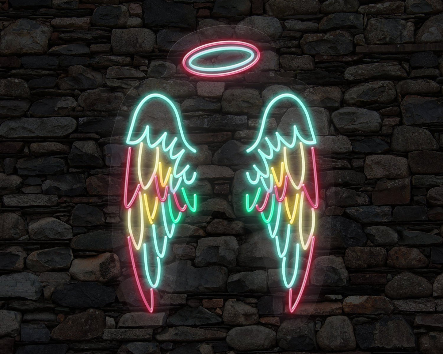 Colourful Angel Wings Neon Sign