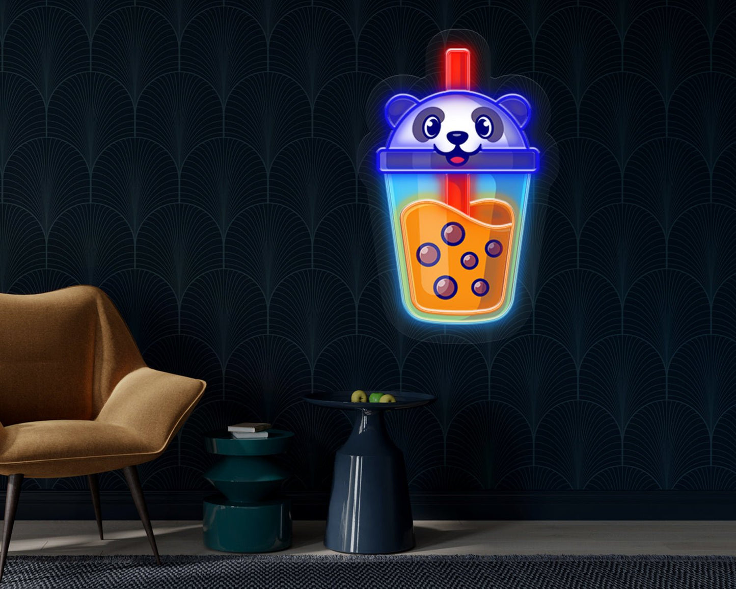 Cute Panda Boba Neon Sign