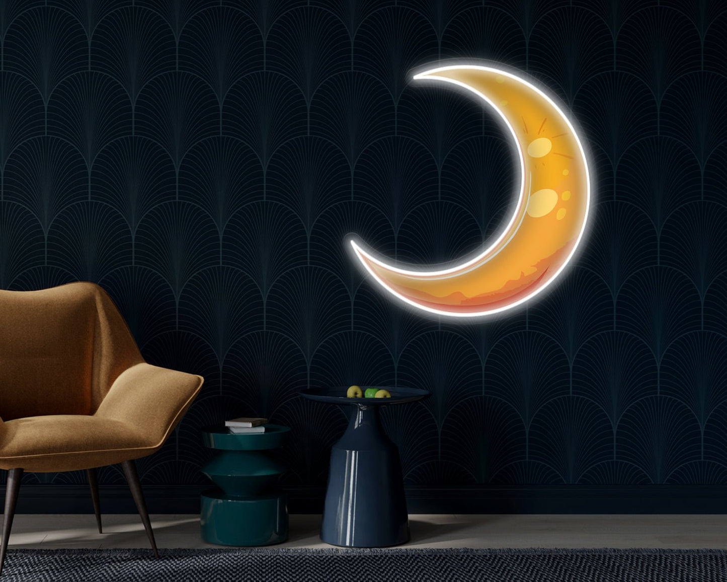 Yellow Moon Neon Sign