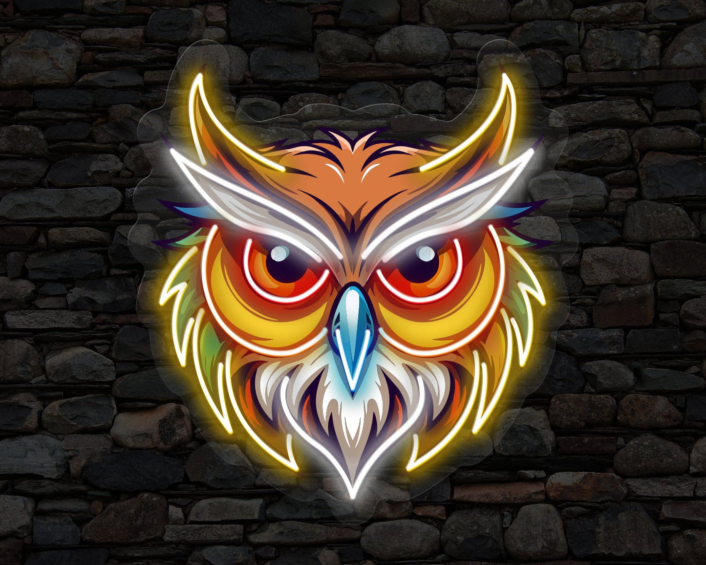 Colorful Owl Neon Sign