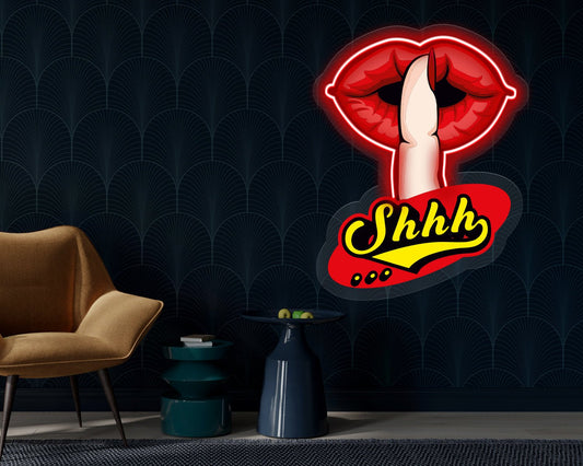 Shhh Lips Neon Sign