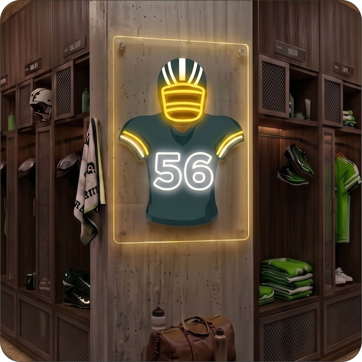 GB Jersey Football Neon Artwork Sign