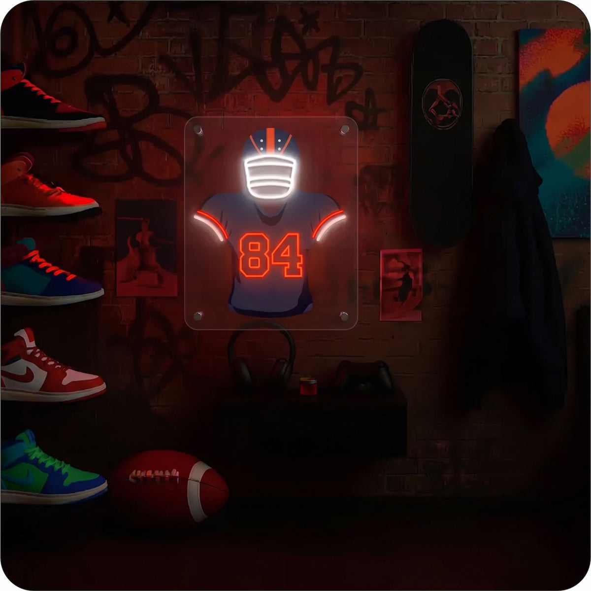 CHI Jersey Football Neon Artwork Sign