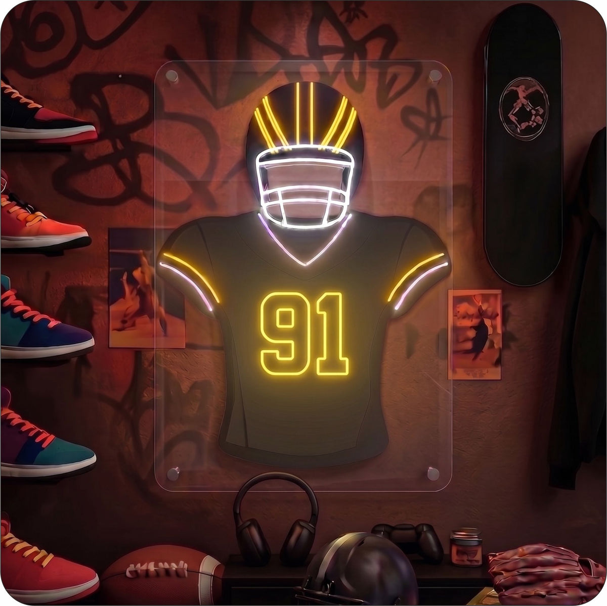 CIN Jersey Football Neon Artwork Sign