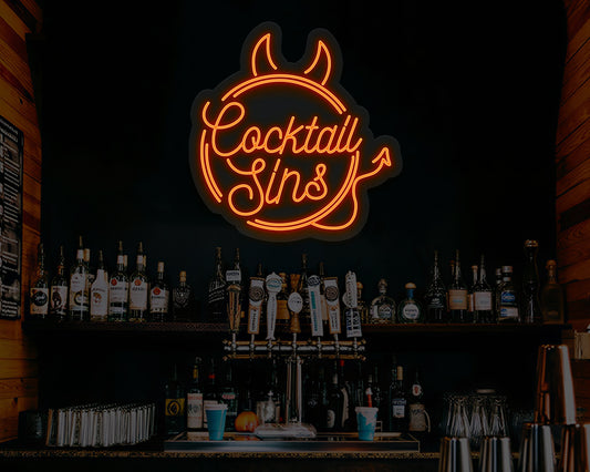 Cocktail Sins Neon Sign
