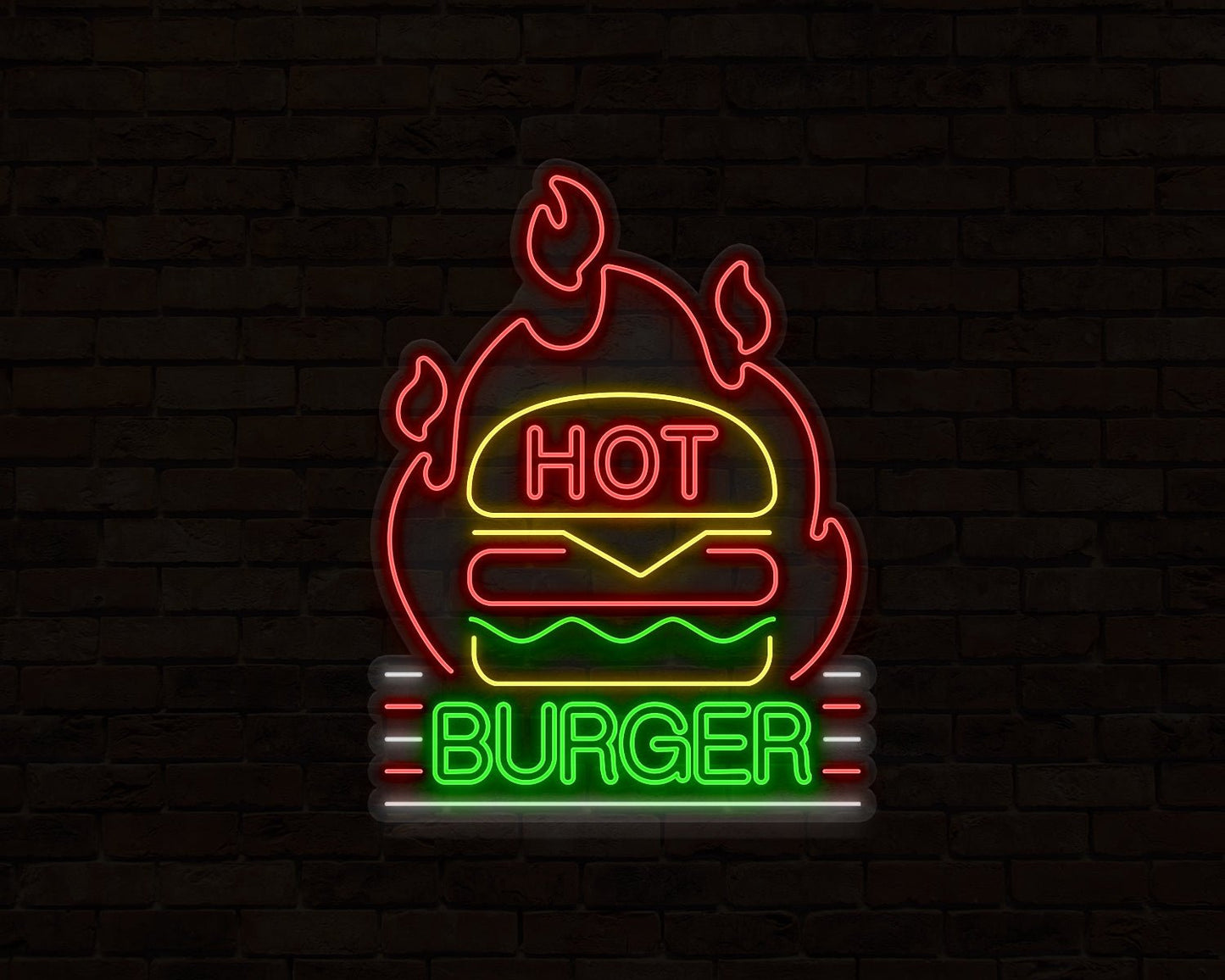 Hot Burger Neon Sign