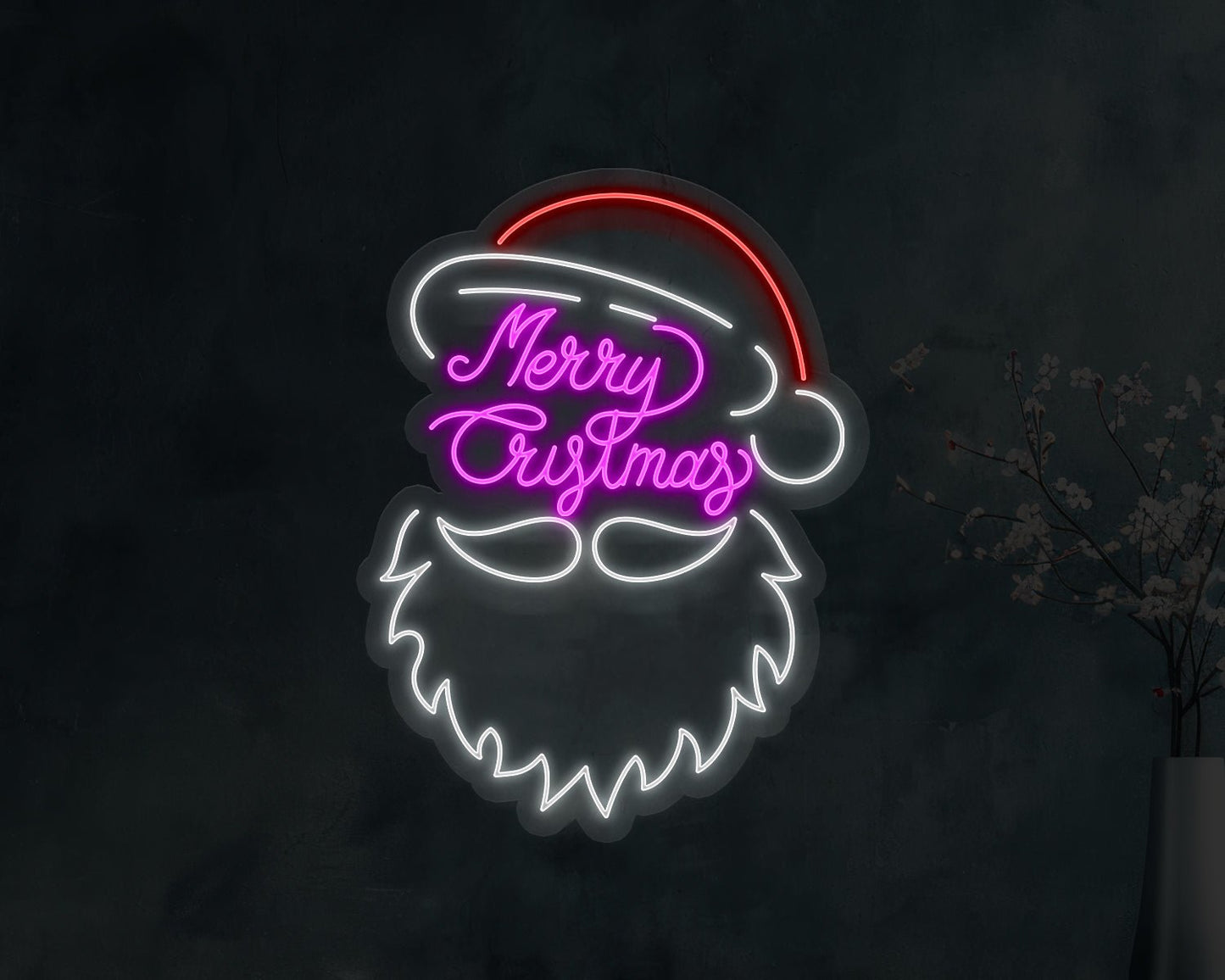 Merry Christmas Santa Neon Sign