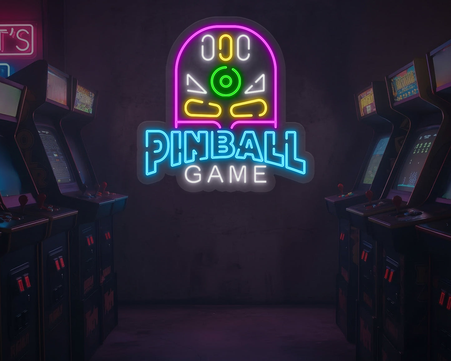 Pinball Game Neon Sign