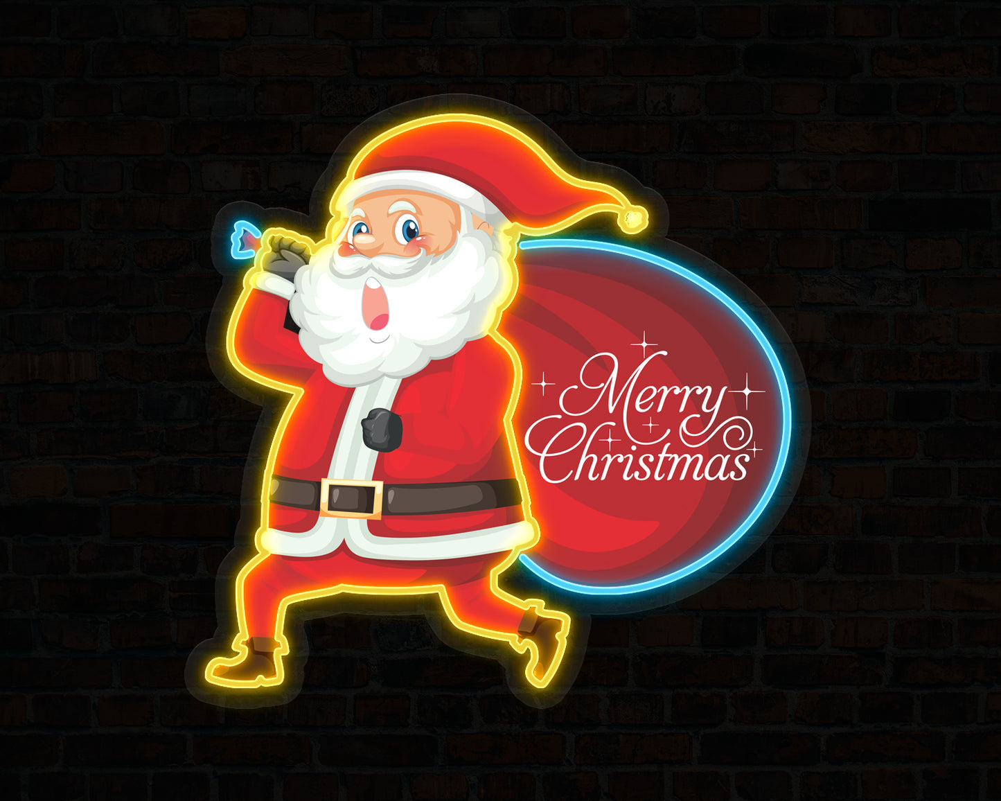 Santa Claus Merry Christmas Neon Sign