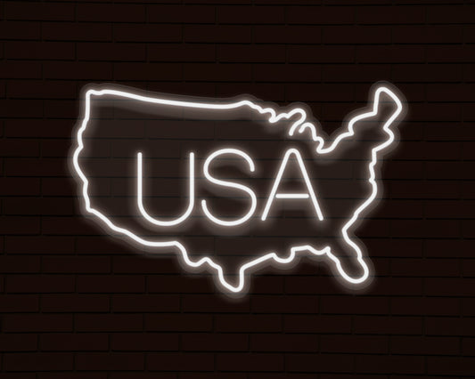 USA Map Neon Sign