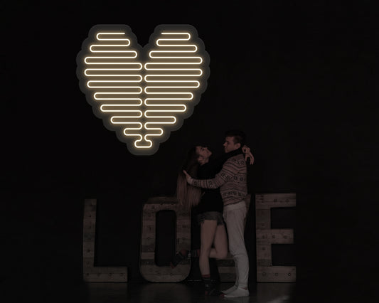 Valentine's Day Glowing Hearts Neon Sign