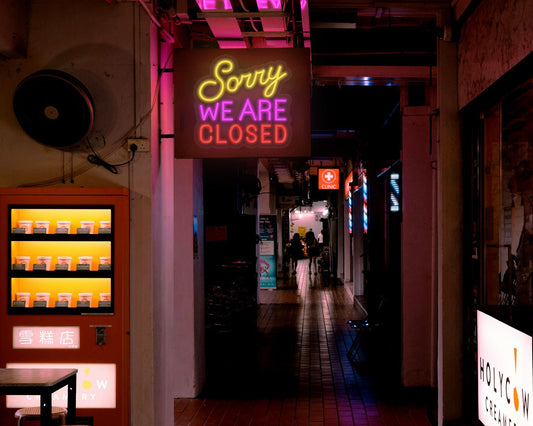 Sorry we are closed Neon Sign