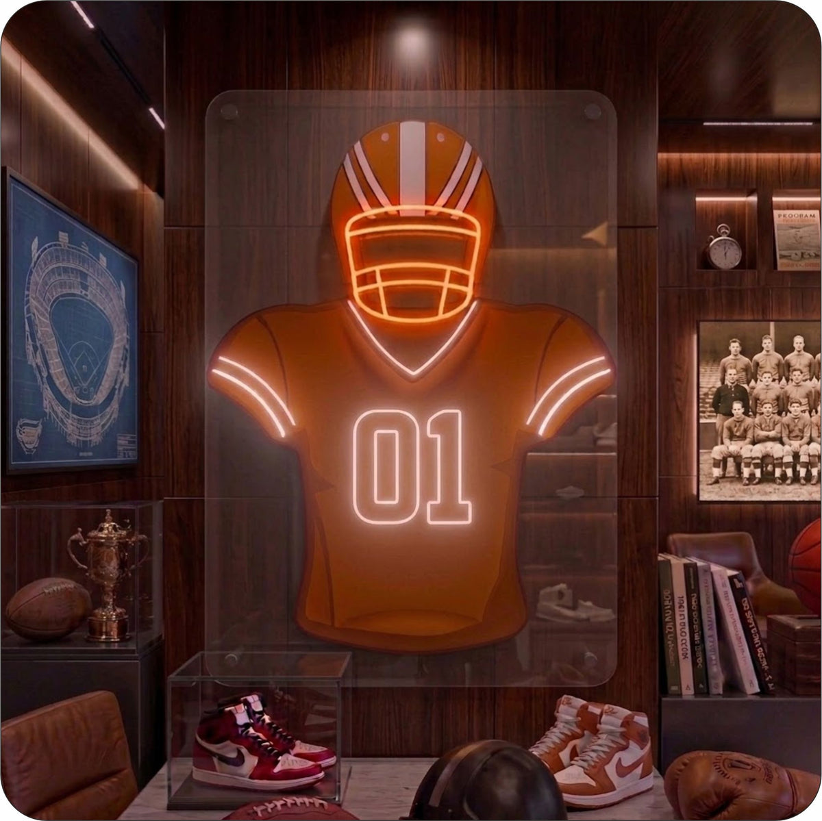 ARI Jersey Football Neon Artwork Sign