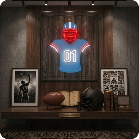 TEN Jersey Football Neon Artwork Sign