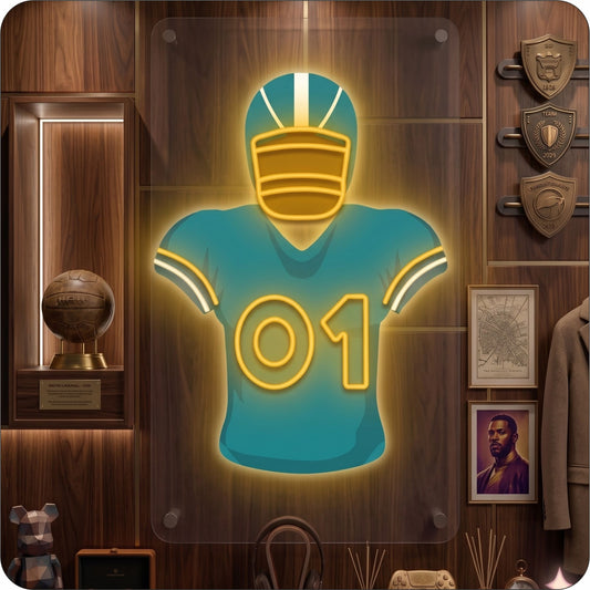 MIA Jersey Football Neon Artwork Sign