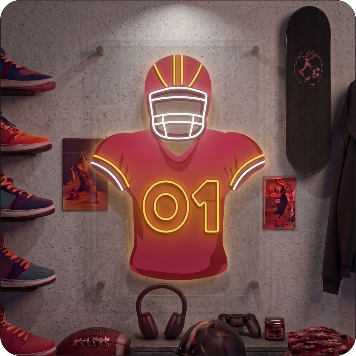 KC Jersey Football Neon Artwork Sign