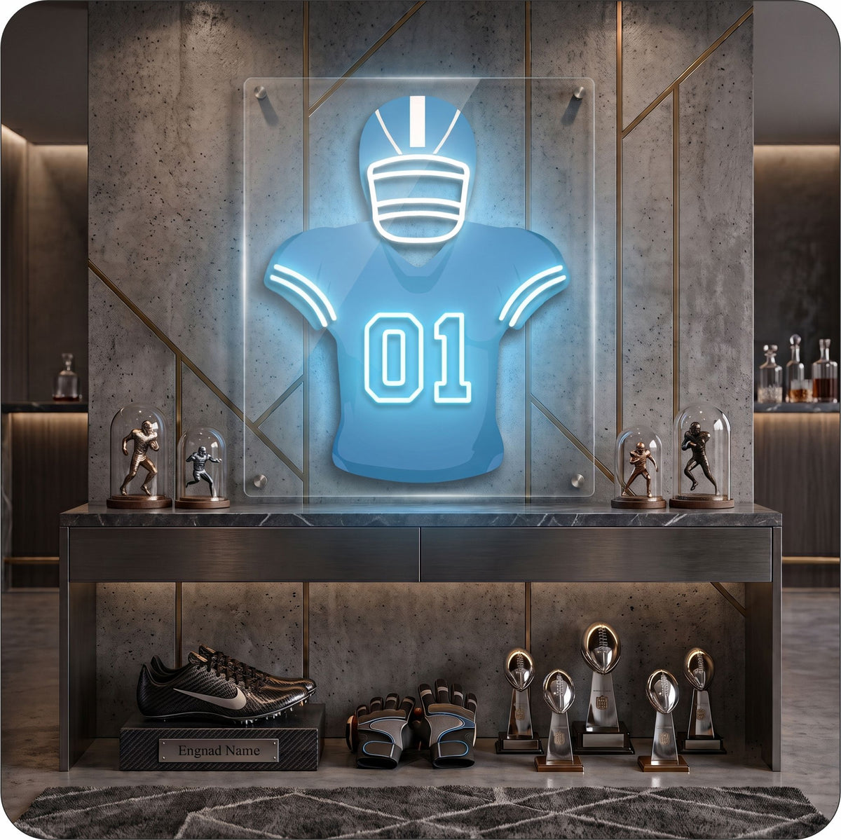 DET Jersey Football Neon Artwork Sign