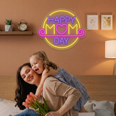 Happy Mom Day Neon Sign