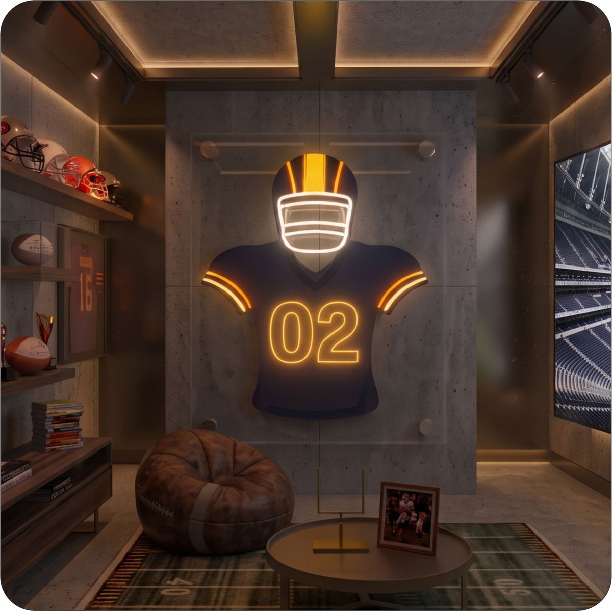 DEN Jersey Football Neon Artwork Sign