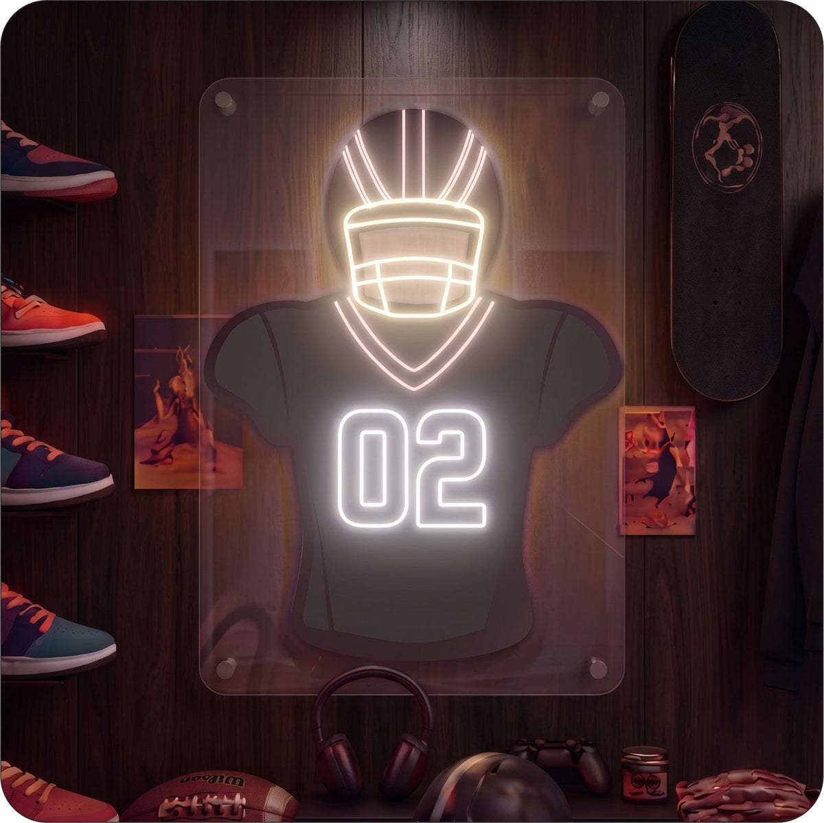 LV Jersey Football Neon Artwork Sign