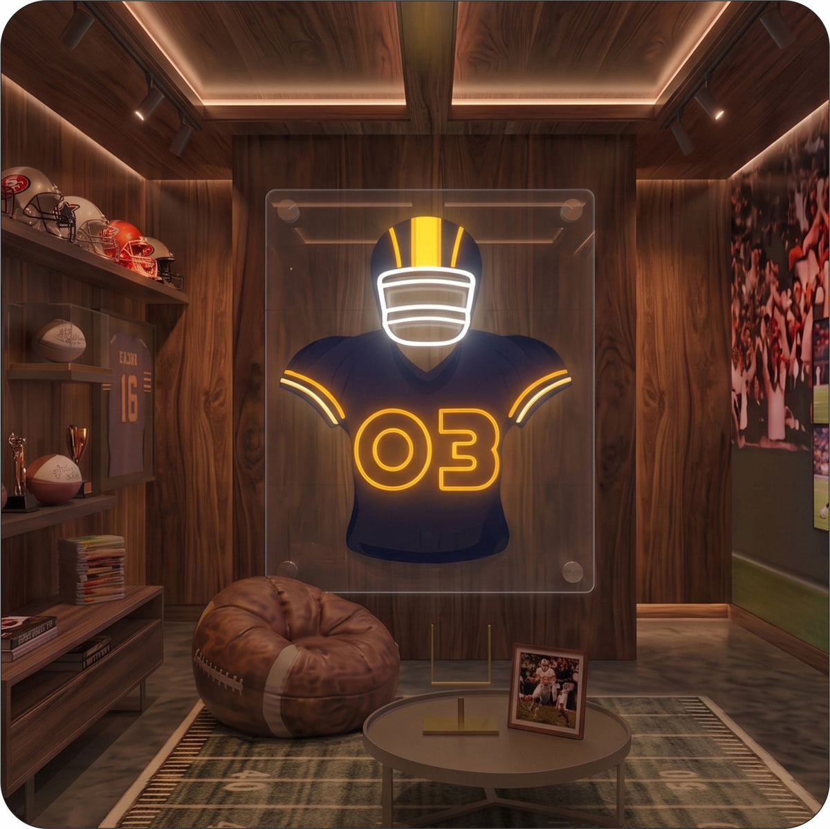 LAC Jersey Football Neon Artwork Sign