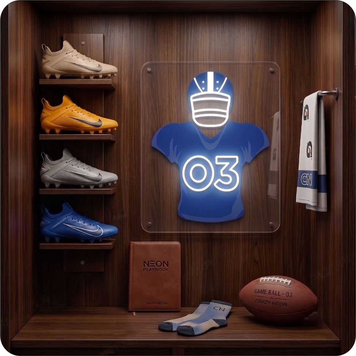 NYG Jersey Football Neon Artwork Sign