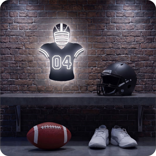 NO Jersey Football Neon Artwork Sign