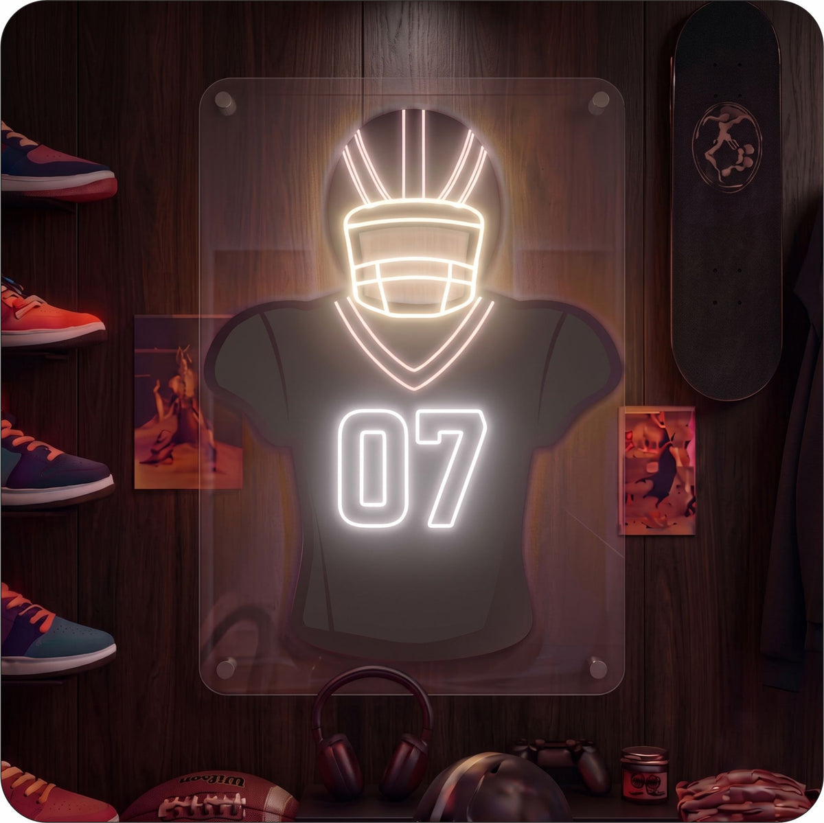 LV Jersey Football Neon Artwork Sign
