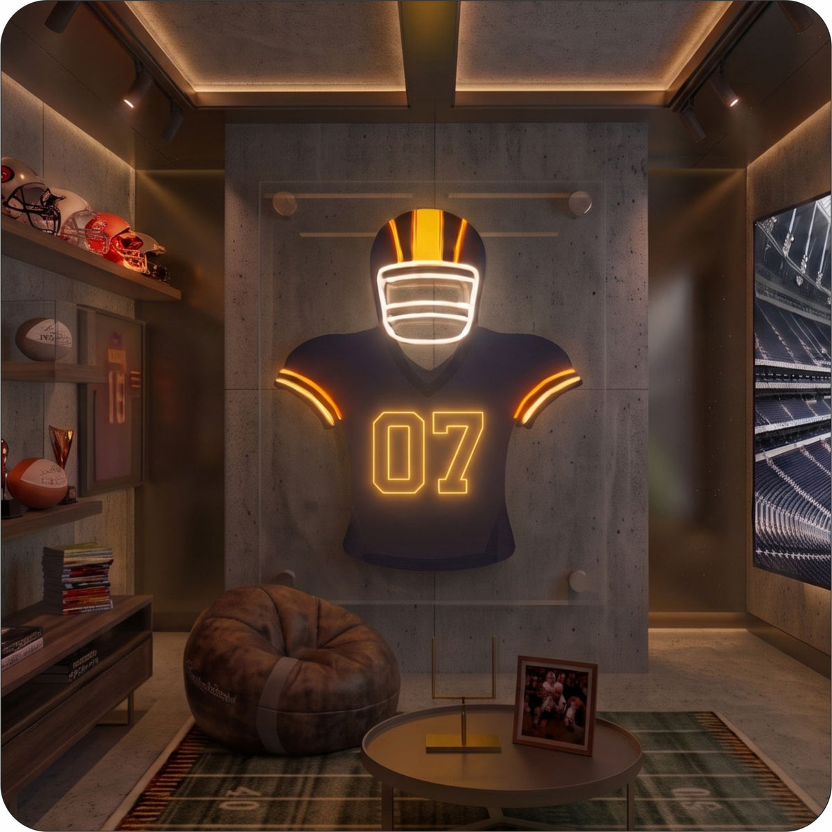 DEN Jersey Football Neon Artwork Sign