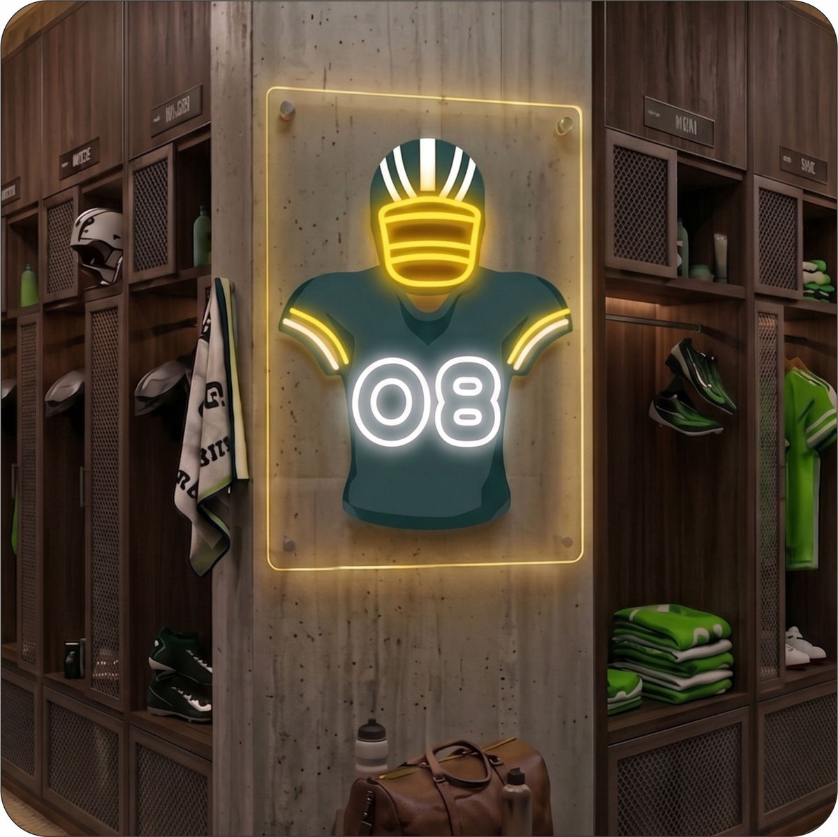 GB Jersey Football Neon Artwork Sign
