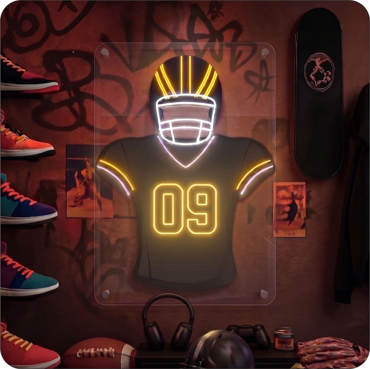 CIN Jersey Football Neon Artwork Sign