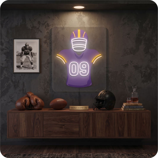 MIN Jersey Football Neon Artwork Sign