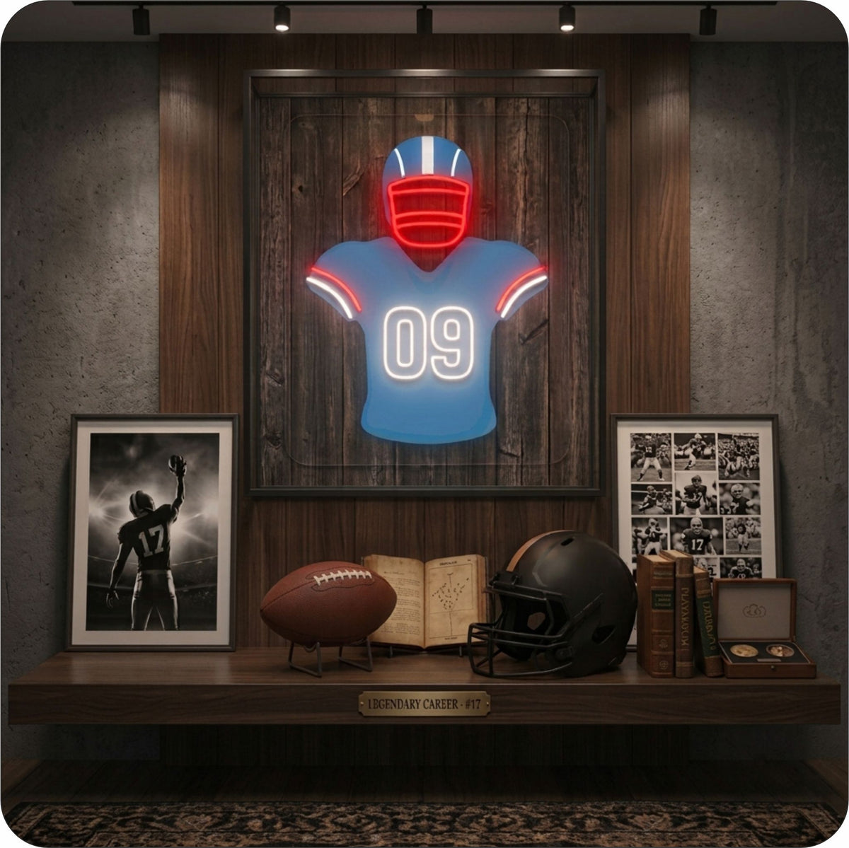 TEN Jersey Football Neon Artwork Sign