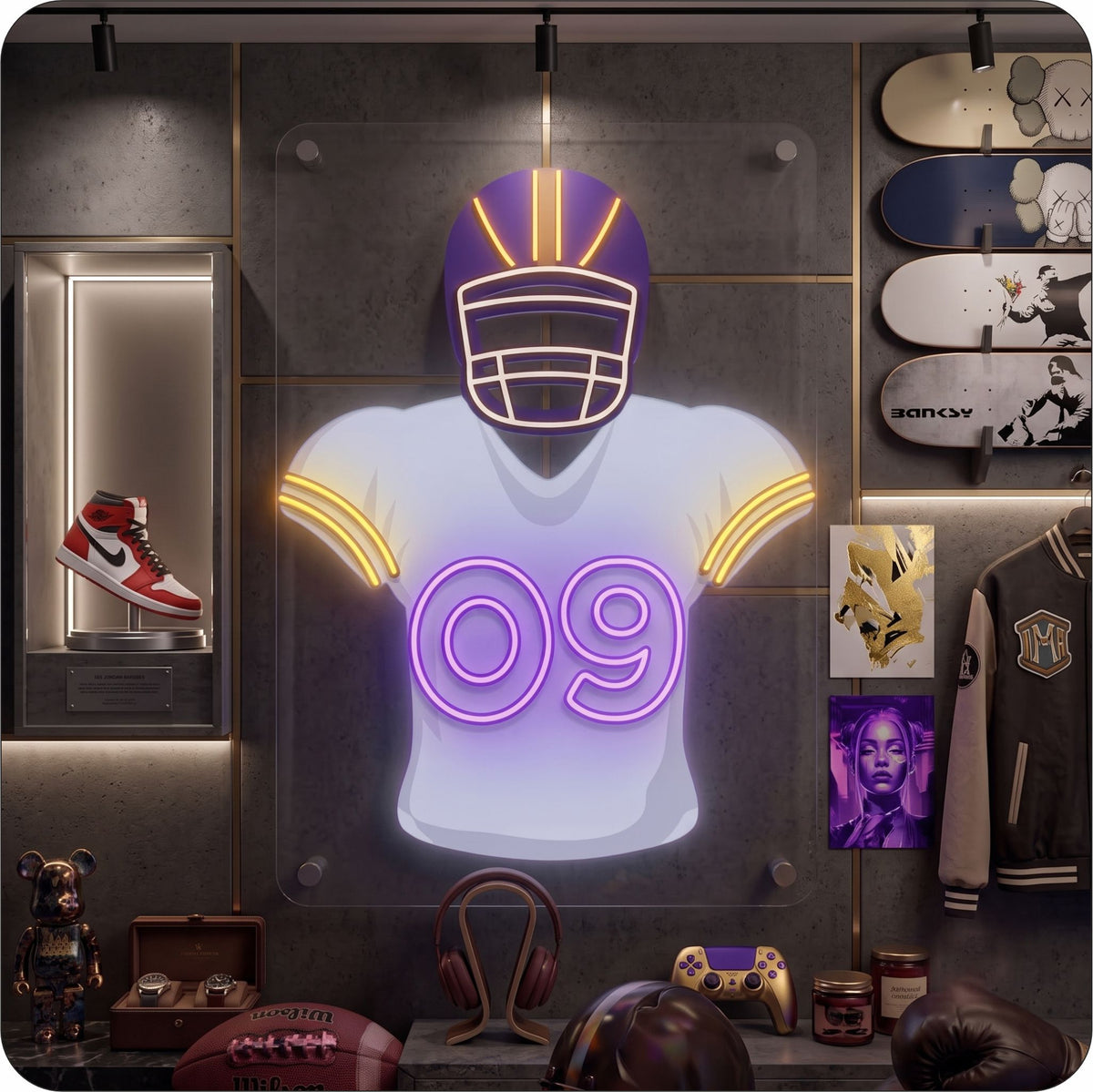 LAR Jersey Football Neon Artwork Sign