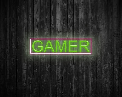 Gamer with Border Neon Sign