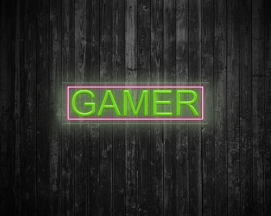 Gamer with Border Neon Sign