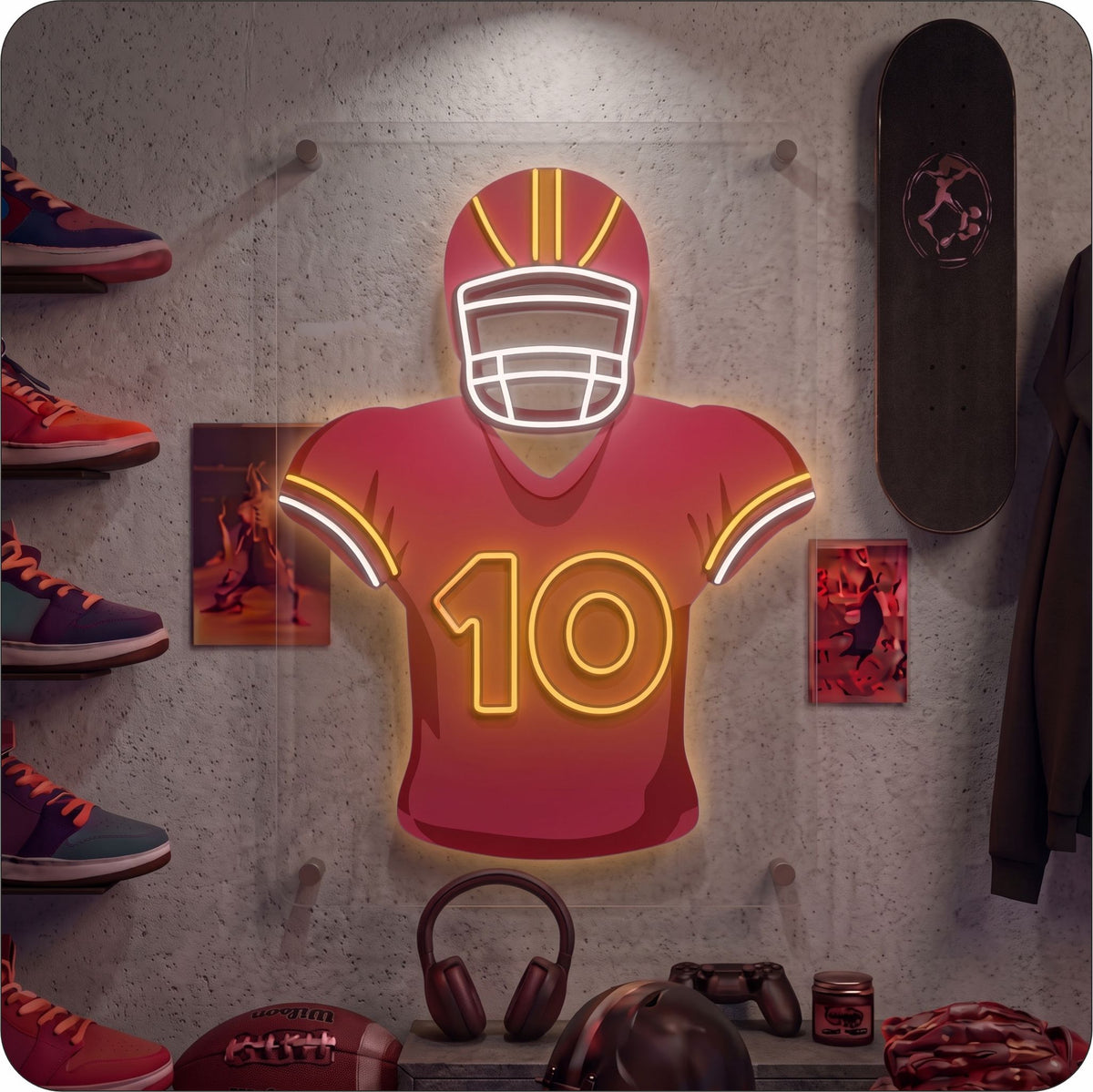 KC Jersey Football Neon Artwork Sign