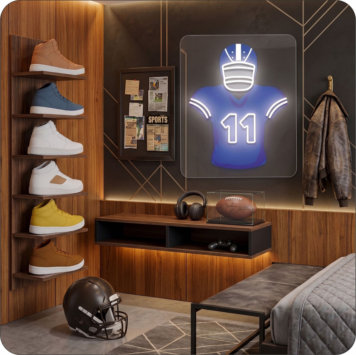SEA Jersey Football Neon Artwork Sign
