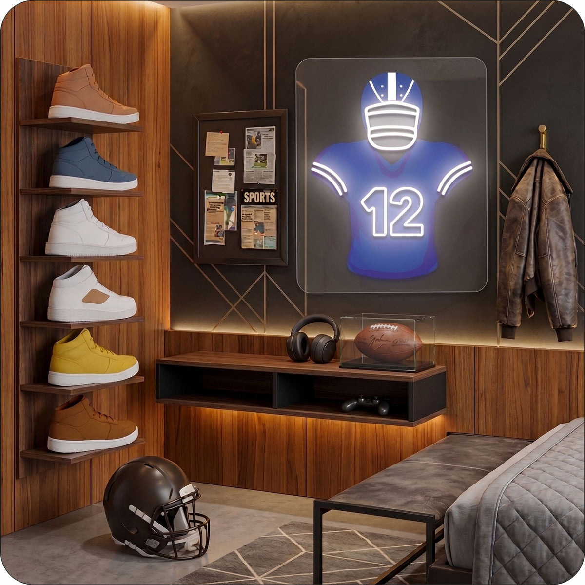 SEA Jersey Football Neon Artwork Sign