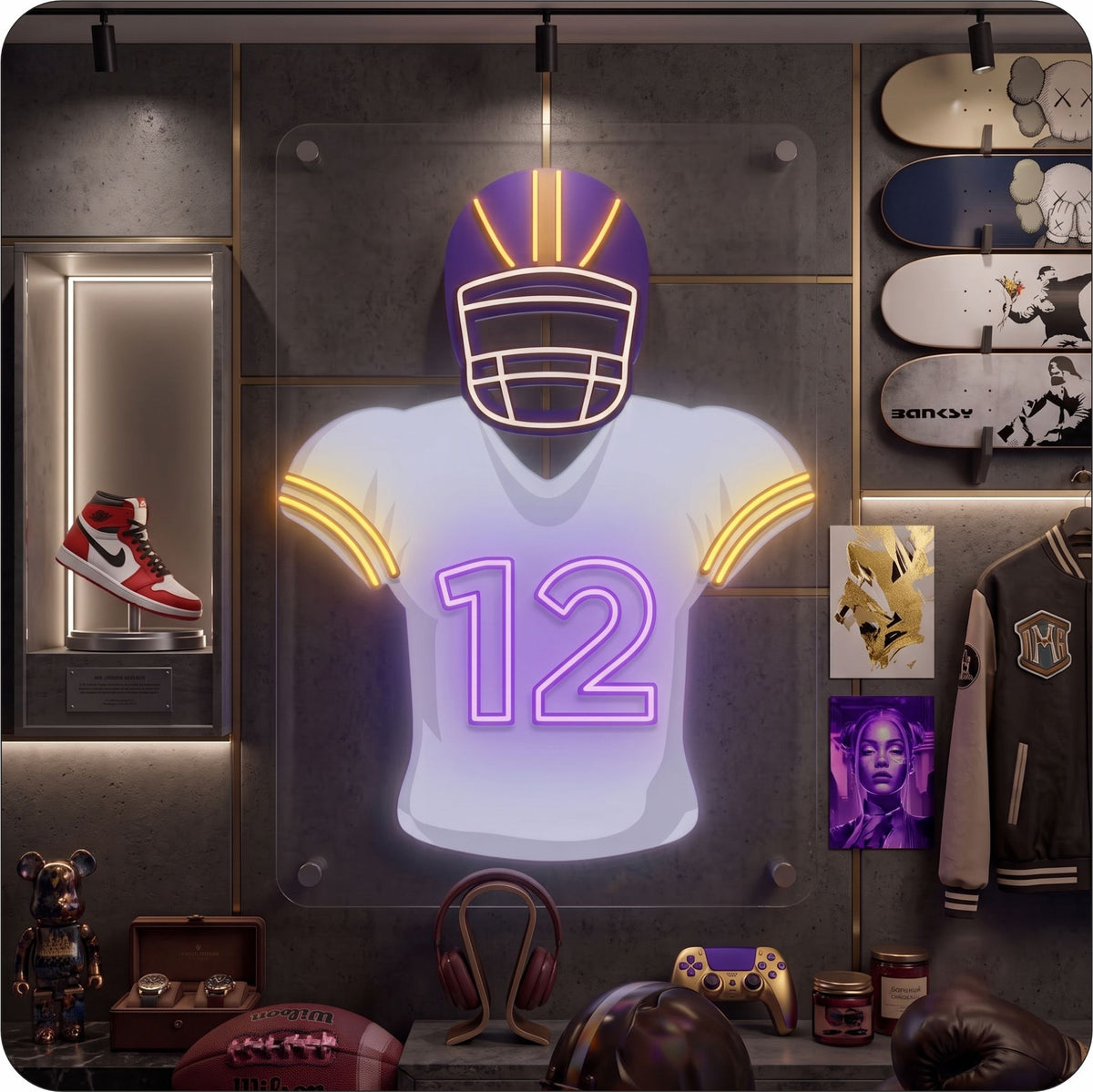LAR Jersey Football Neon Artwork Sign