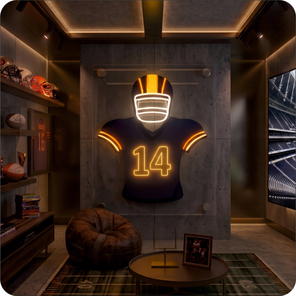 DEN Jersey Football Neon Artwork Sign