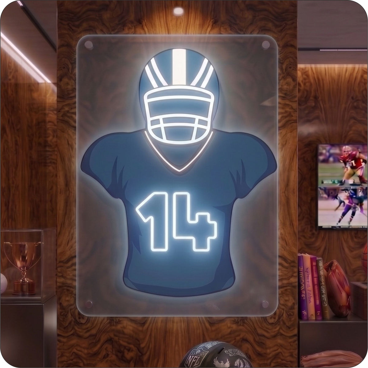 IND Jersey Football Neon Artwork Sign