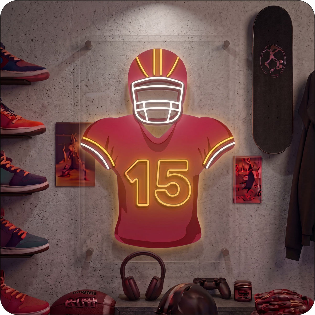 KC Jersey Football Neon Artwork Sign