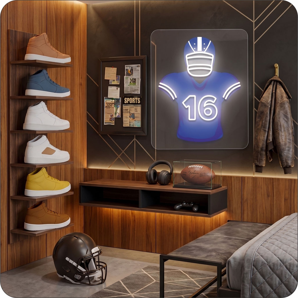 SEA Jersey Football Neon Artwork Sign