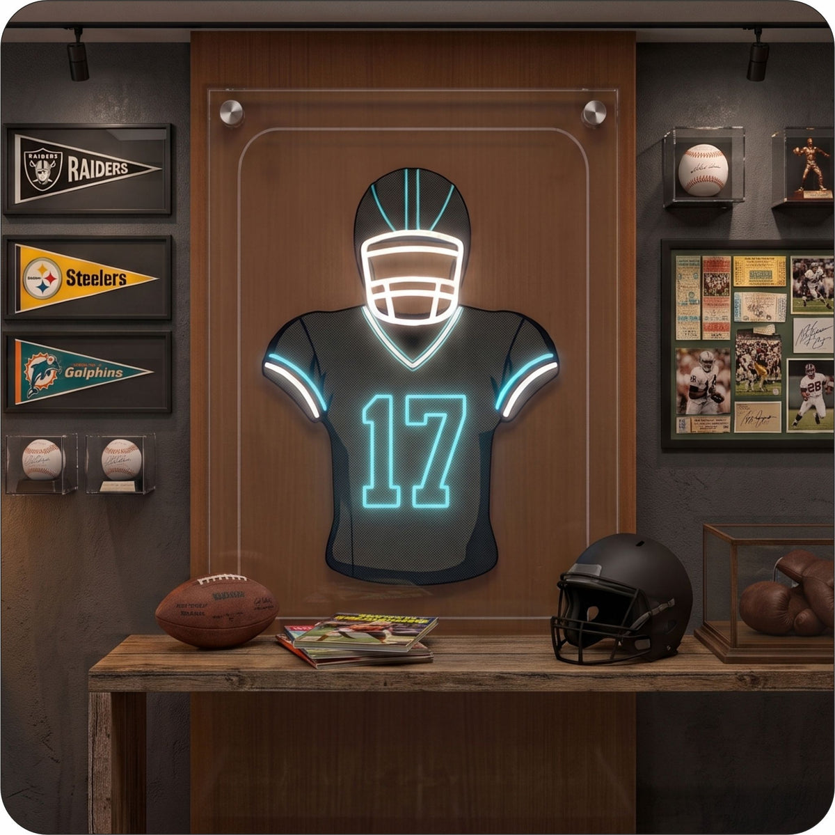CAR Jersey Football Neon Artwork Sign